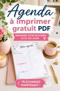 Agenda à imprimer gratuit en PDF sur un bureau