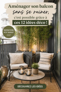 Balcon accueillant et décoré avec des plantes et du mobilier économique