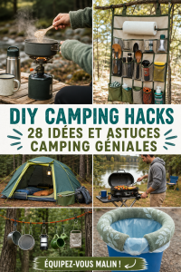 Astuces camping DIY présentées dans un cadre naturel
