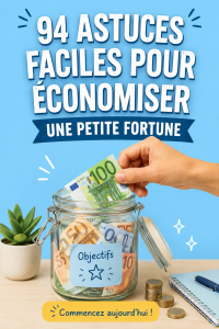 Une femme souriante tient un caddie rempli de produits en promotion, symbolisant les astuces pour économiser au quotidien.