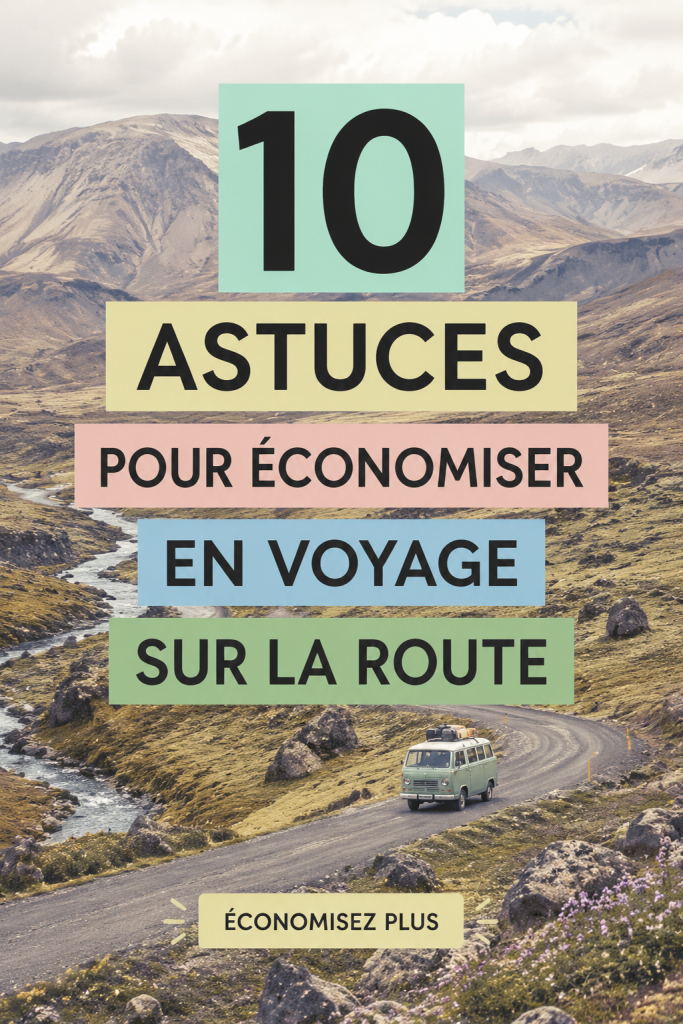 Une femme souriante conduisant sa voiture lors d'un road trip decoré de paysages naturels