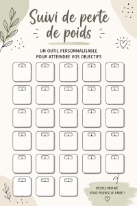 Image d'un bullet journal ouvert avec des notes sur la perte de poids.