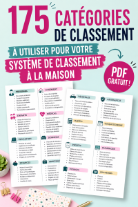 Catégories d'organisation pour une maison pratique et accueillante