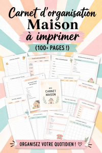 Classeur de gestion maison imprimable avec des pages colorées