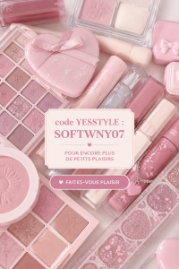 Un écran de commande YesStyle avec le code promo affiché pour les produits de beauté