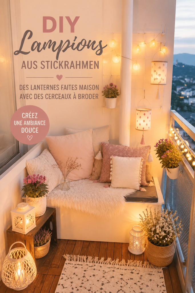 Lampions décoratifs DIY réalisés avec des cercles à broder