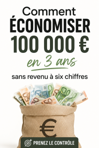 Femme souriante examinant ses finances pour économiser 100 000 €