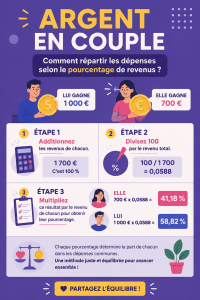 Couple discutant d'un budget ensemble sur une table avec cahiers et calculatrice.
