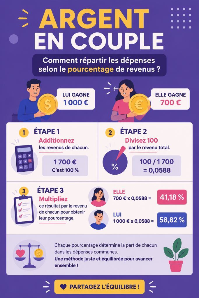 Couple discutant d'un budget ensemble sur une table avec cahiers et calculatrice.