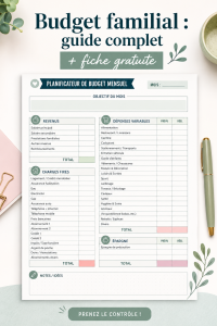 Présentations de graphiques et d'outils pour la gestion de budget familial