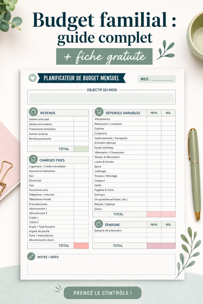 Présentations de graphiques et d'outils pour la gestion de budget familial