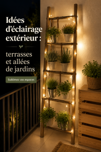 Éclairage extérieur sur une terrasse avec des lampes modernes