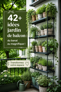 Un balcon joliment aménagé avec des plantes en pot et des fleurs colorées, créant une ambiance apaisante.