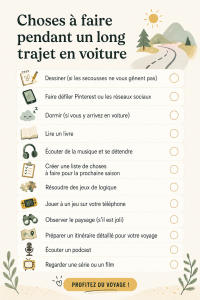 famille jouant à des jeux dans une voiture lors d'un long trajet
