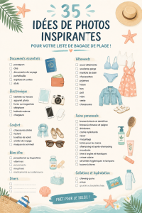 Idées de photos à réaliser pendant des vacances à la plage avec packings