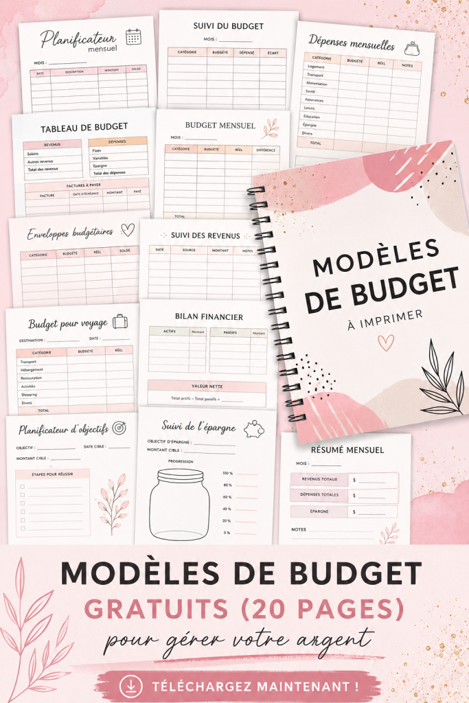 20 modèles d'imprimables gratuits pour mieux gérer son budget