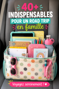 Une famille souriante préparant leur road trip avec des enfants