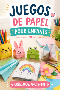 Des enfants s'amusant avec des jeux en papier colorés