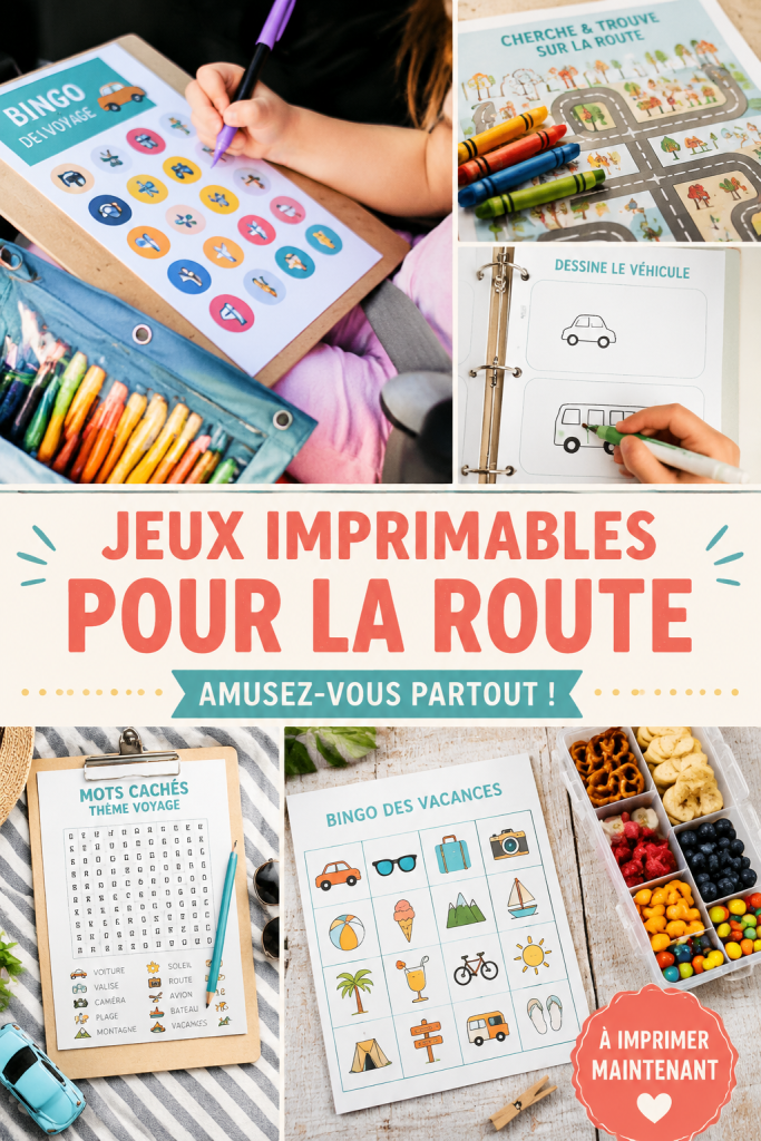 Jeux de route imprimables pour les familles pendant les trajets en voiture