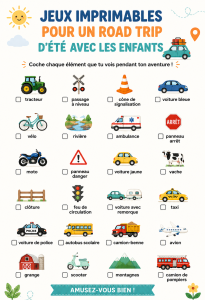 Des jeux de voyage imprimables pour des vacances d'été en famille