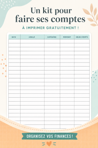 Image du kit de gestion financière à imprimer, avec des tableaux et des outils pratiques pour gérer ses comptes.