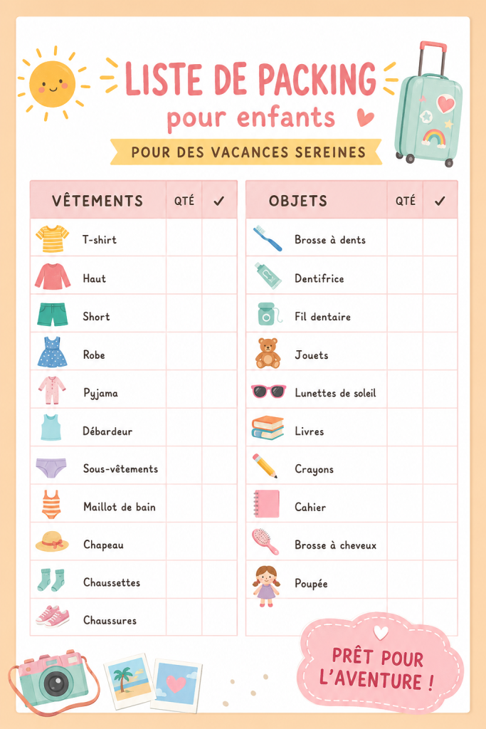 Famille heureuse préparant une valise pour les vacances