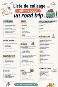 Vue d'une valise ouverte avec des vêtements et équipements de voyage.