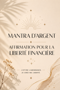 Femme souriante tenant un carnet et écrivant des affirmations financières.