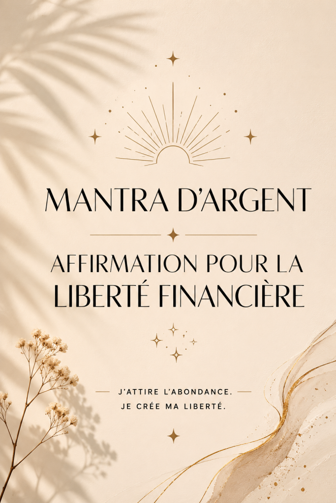 Femme souriante tenant un carnet et écrivant des affirmations financières.