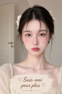 Un look de maquillage coréen éclatant avec des teintes pastel.