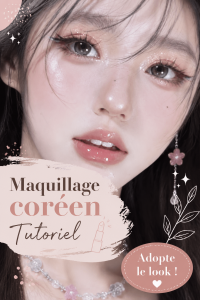 Une application de maquillage coréen avec des produits variés et un look frais.