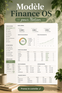 Modèle Notion de gestion financière sur un écran d'ordinateur, affichant un tableau de dépenses.