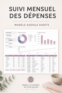 Modèle de suivi des dépenses sur Google Sheets avec graphiques et tableaux