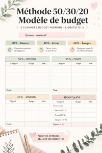 Visuel de 5 modèles de budgets à télécharger gratuitement pour une meilleure gestion financière.