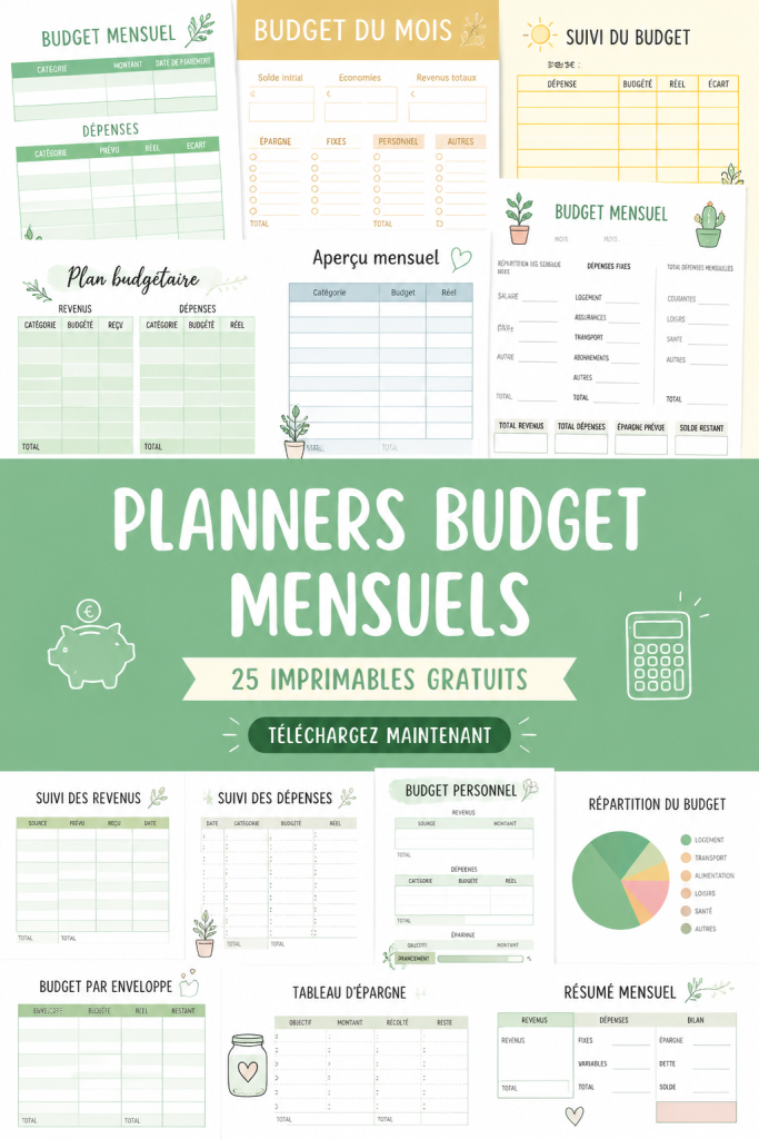 Exemple de modèles de budget mensuel gratuits à imprimer