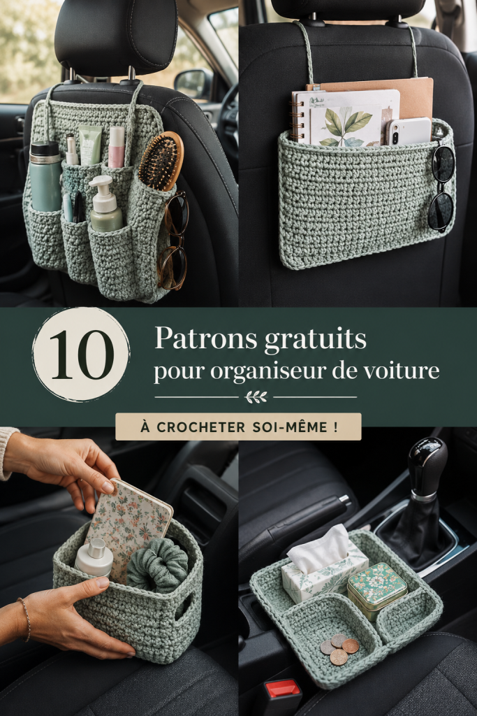 Modèles de crochets colorés pour organiser l'intérieur d'une voiture