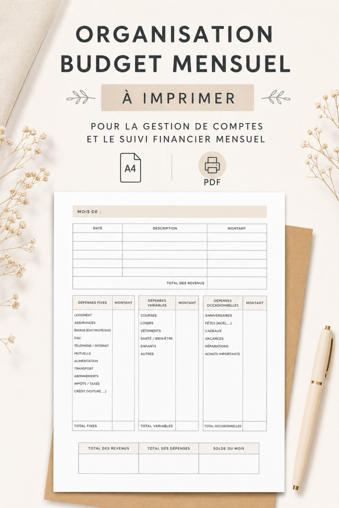 Modèle de budget mensuel à imprimer pour une gestion efficace des finances