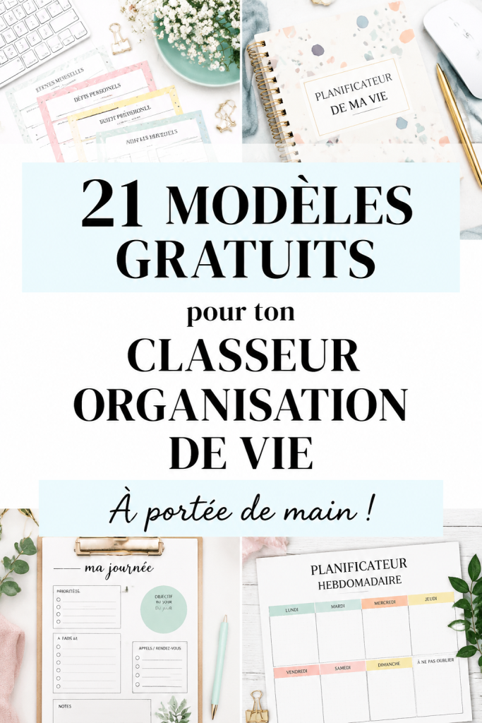 Imprimables de gestion de la vie quotidienne, colorés et organisés.