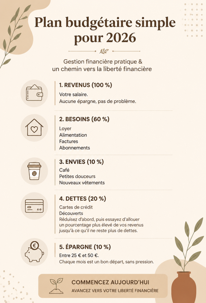 Femme utilisant un ordinateur pour créer un budget simple et efficace.