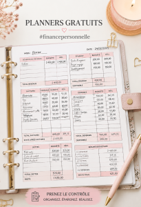 Femme utilisant un planificateur gratuit pour organiser ses finances personnelles.