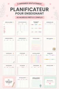 Un aperçu de modèles de planners enseignants à imprimer.