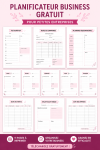 Femme utilisant un planner d'entreprise imprimable dans un bureau