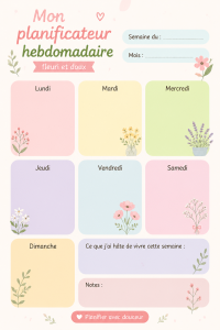 Icône illustrant un planificateur floral à imprimer, mettant en avant son côté doux et pratique.