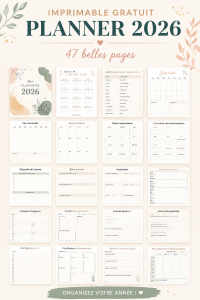 Un planner 2026 gratuit et coloré à imprimer pour une organisation optimale