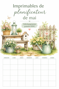 Un planner de mai à imprimer avec des designs modernes et colorés.
