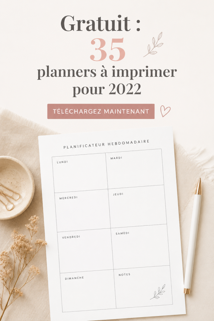 Un aperçu de planificateurs imprimables gratuits pour 2022