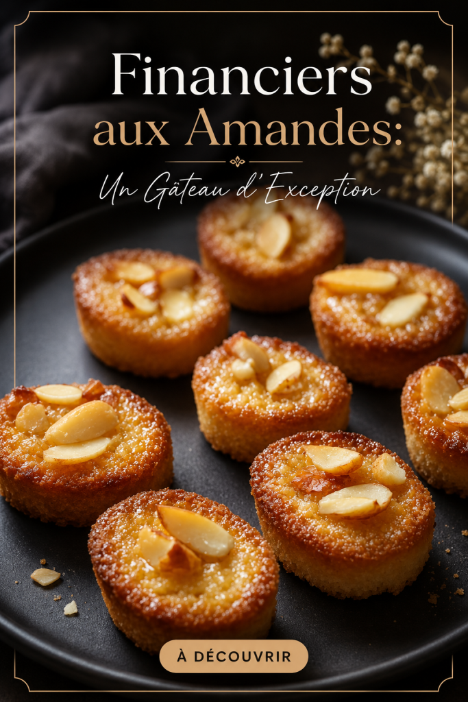 Financiers aux amandes fraîchement cuits, dorés et moelleux