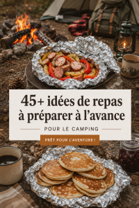 Un plat de repas savoureux et coloré préparé pour le camping, présenté dans un environnement naturel
