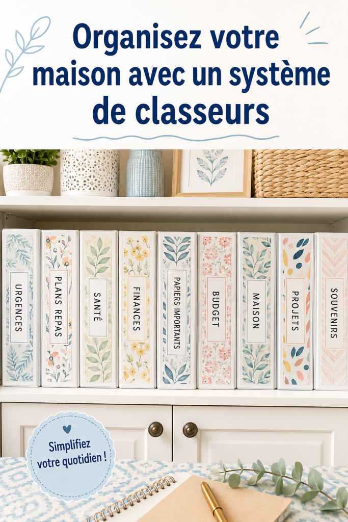 Un intérieur organisé avec un classeur d'organisation sur une table
