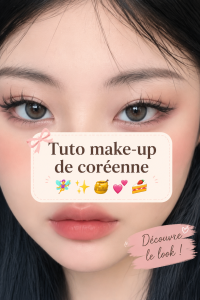 Maquillage coréen frais et lumineux sur modèle, mettant en valeur un teint naturel.